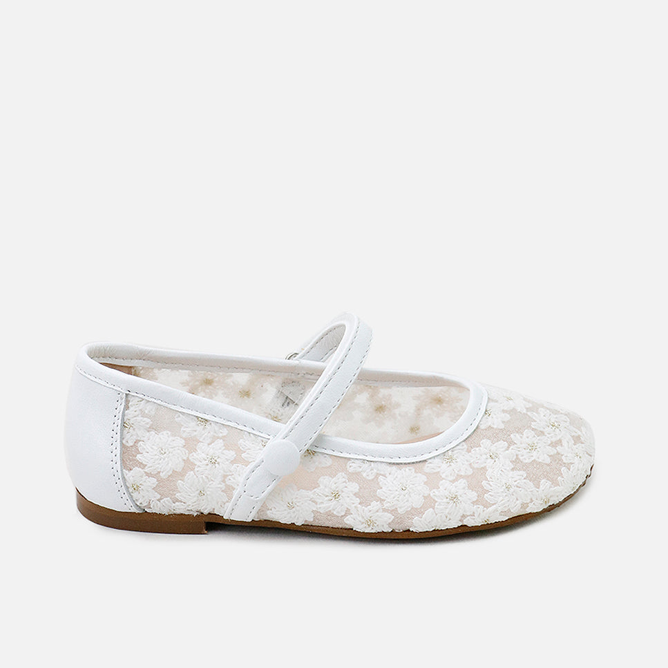 white toddler dress shoes Mary Janes, white daisies, silly girls | Eli 1957 – Eli 1957