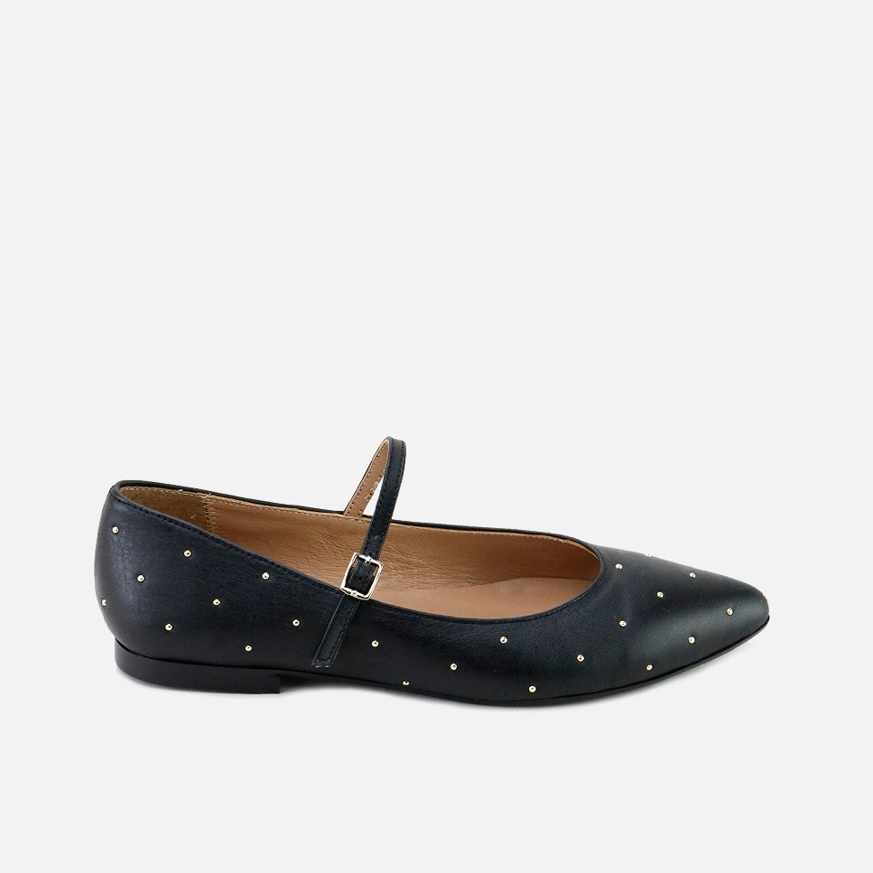 Sharp Mary Janes with black cathay leather buckle Papanatas | Eli