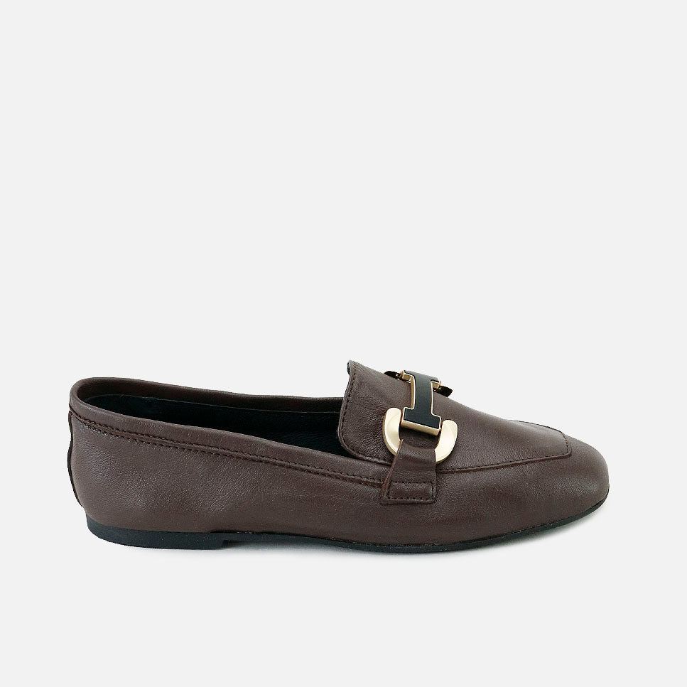 Braune Handschuh-Mokassins aus Guantino-Leder mit Schnalle Papanatas | – Eli 1957