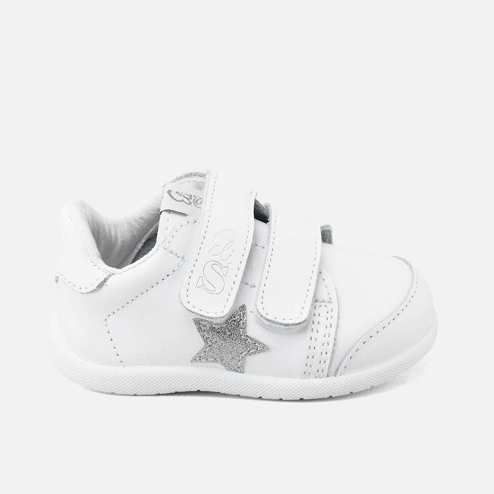 Baby Shoes Black Friday Garvalin White And Silver Star EliSoft