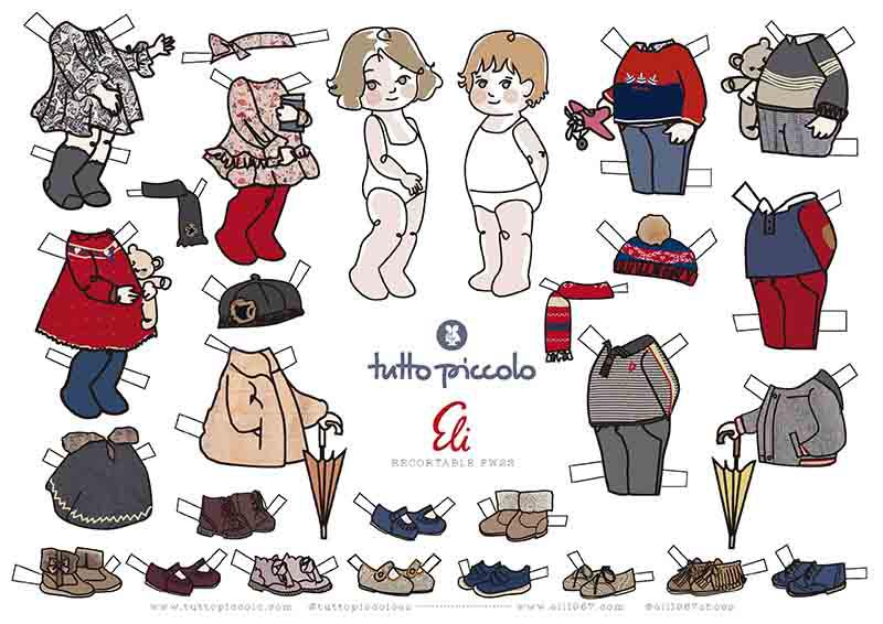 TUTTO PICCOLO Y ELI 1957 CREAN UN RECORTABLE CON MODA Y ZAPATOS
