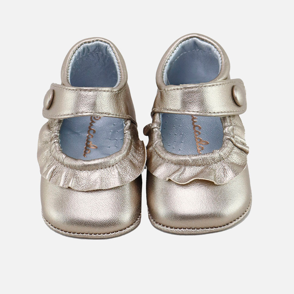 Baby Mary Janes with ruffles, Salobreña leather, Cucada | Eli 1957