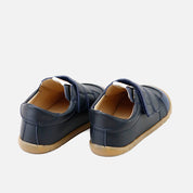Elisoft blue leather double-closure barefoot trainers | Eli 1957