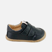 Elisoft black leather double-closure barefoot trainers | Eli 1957