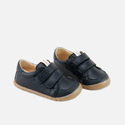 Elisoft black leather double-closure barefoot trainers | Eli 1957