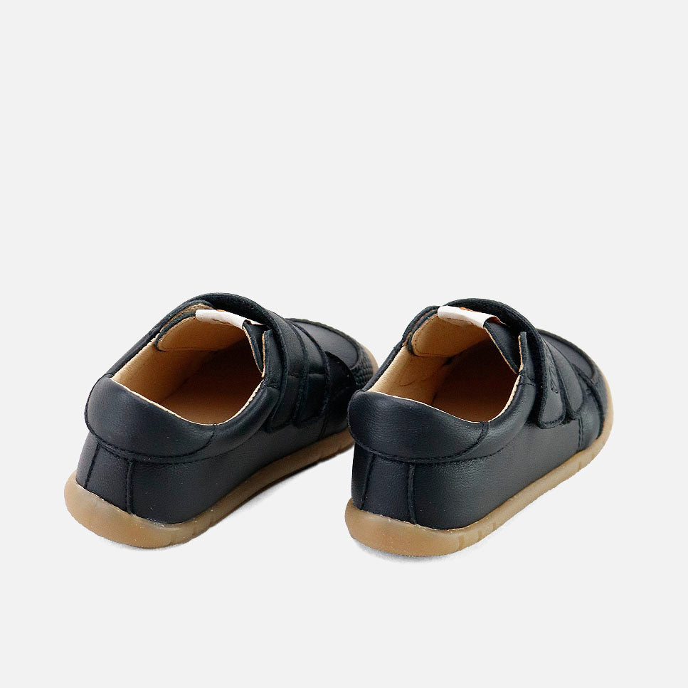 Elisoft black leather double-closure barefoot trainers | Eli 1957