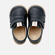 Elisoft black leather double-closure barefoot trainers | Eli 1957