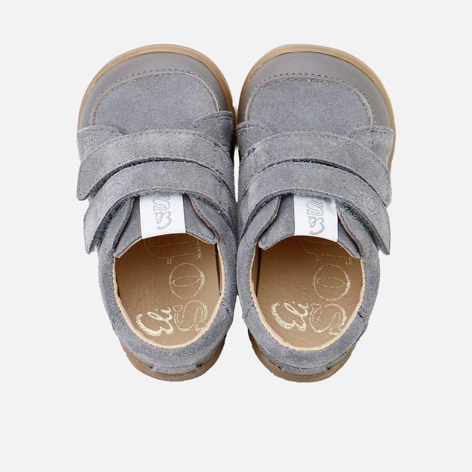 Elisoft Double-Zip Steel Velour Barefoot Sneakers | Eli 1957