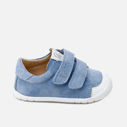 Barefoot double-zip sneakers in Elisoft leather velour jeans | Eli 1957