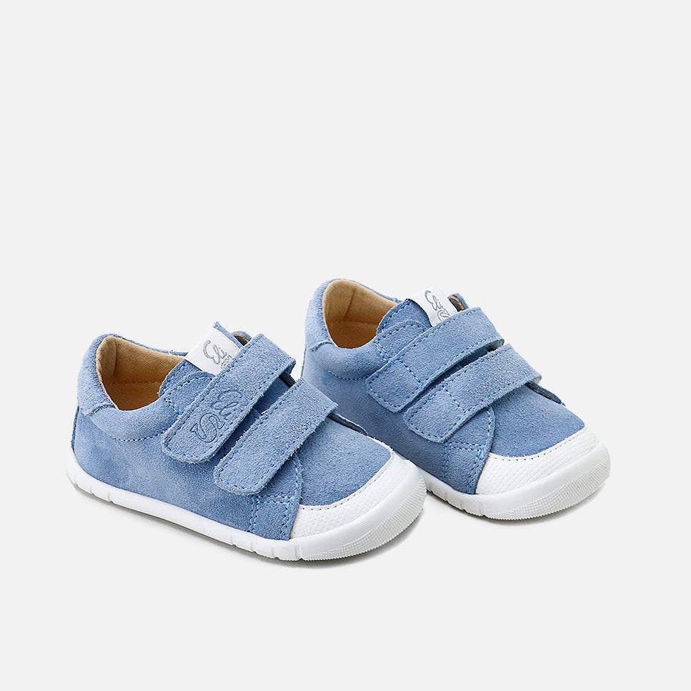 Barefoot double-zip sneakers in Elisoft leather velour jeans | Eli 1957