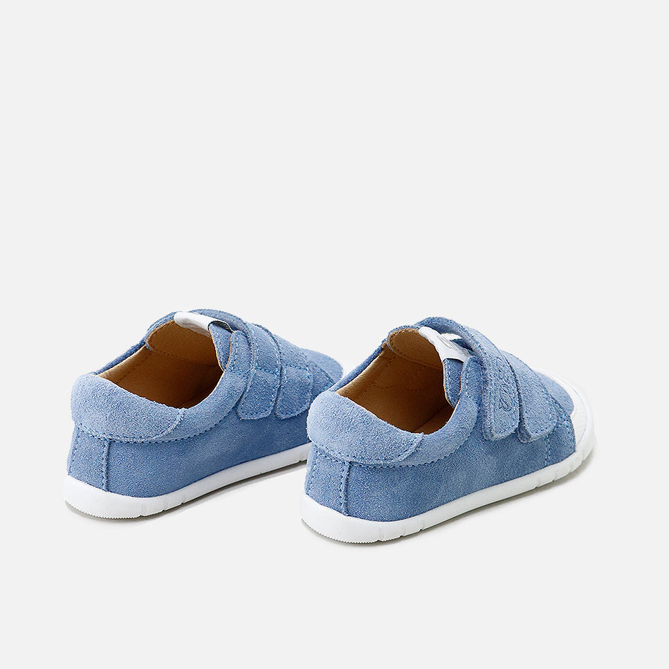 Barefoot double-zip sneakers in Elisoft leather velour jeans | Eli 1957