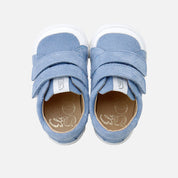 Barefoot double-zip sneakers in Elisoft leather velour jeans | Eli 1957