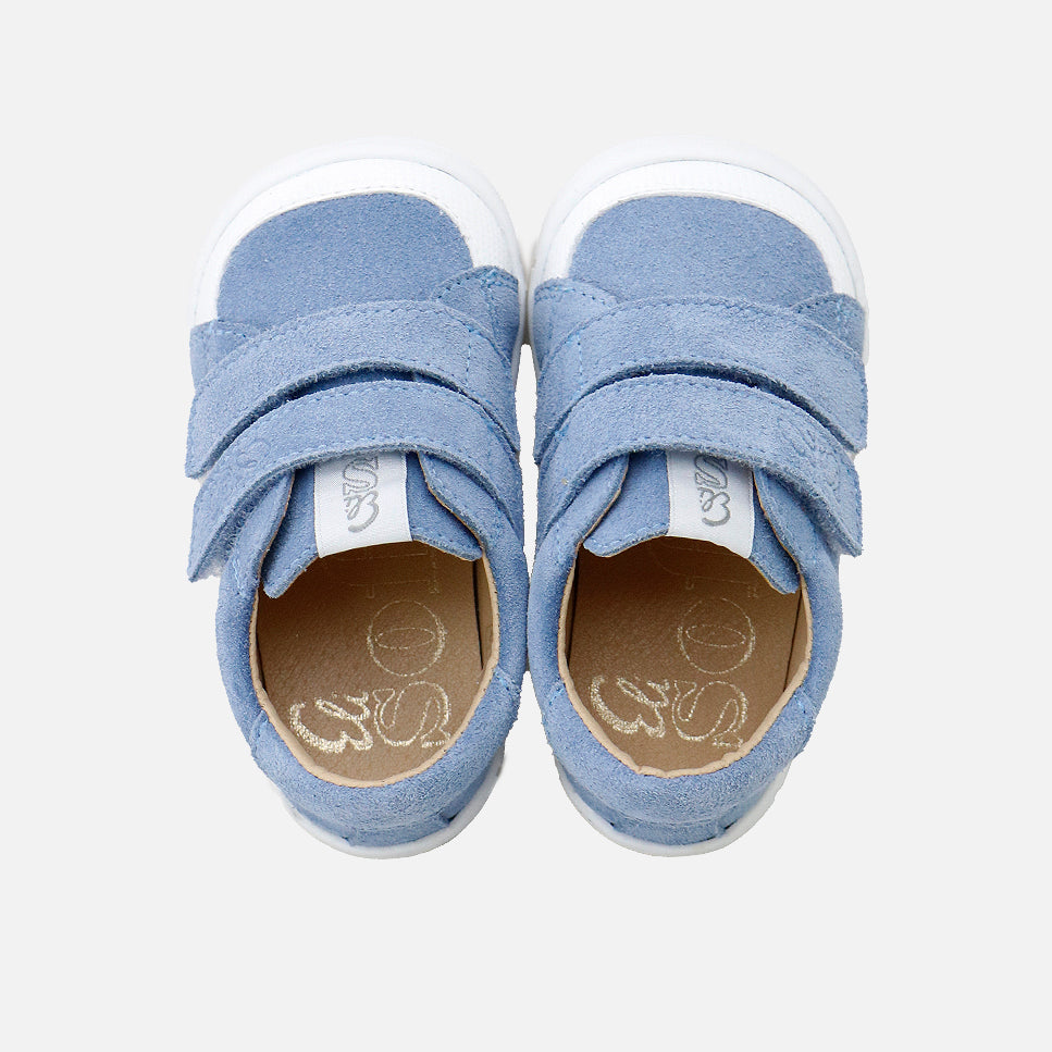 Barefoot double-zip sneakers in Elisoft leather velour jeans | Eli 1957