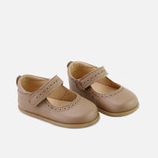 Soft, chopped Mary Janes in sand napa leather, Elisoft | Eli 1957