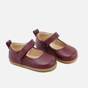 Mary Janes with soft waves, burgundy cathay leather, Elisoft | Eli 1957