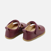 Mary Janes with soft waves, burgundy cathay leather, Elisoft | Eli 1957