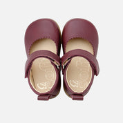 Mary Janes with soft waves, burgundy cathay leather, Elisoft | Eli 1957