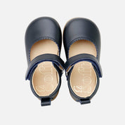 Soft blue napa leather wave Mary Janes by Elisoft | Eli 1957