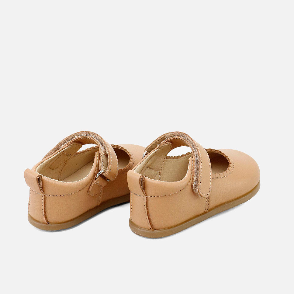 Soft wave Mary Janes in honey nappa leather Elisoft | Eli 1957