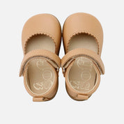 Soft wave Mary Janes in honey nappa leather Elisoft | Eli 1957