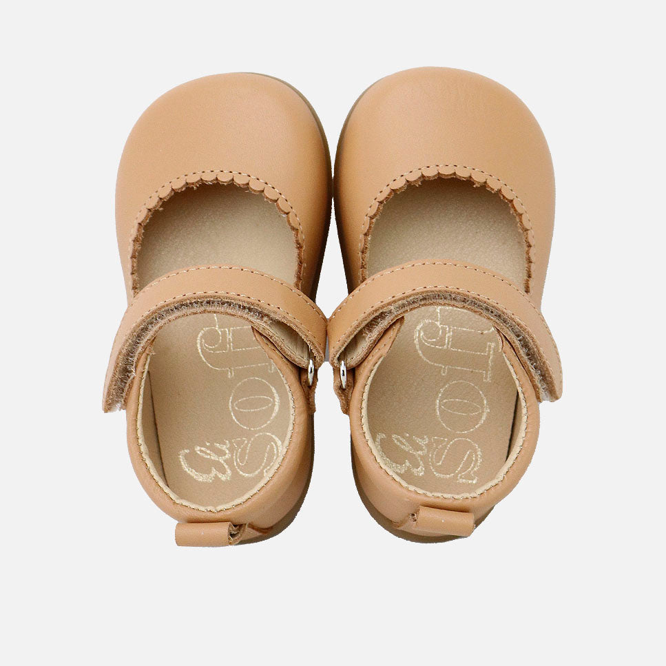 Soft wave Mary Janes in honey nappa leather Elisoft | Eli 1957
