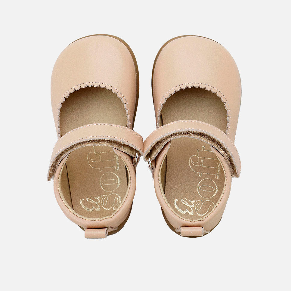 Soft wave Mary Janes in nude nappa leather Elisoft | Eli 1957