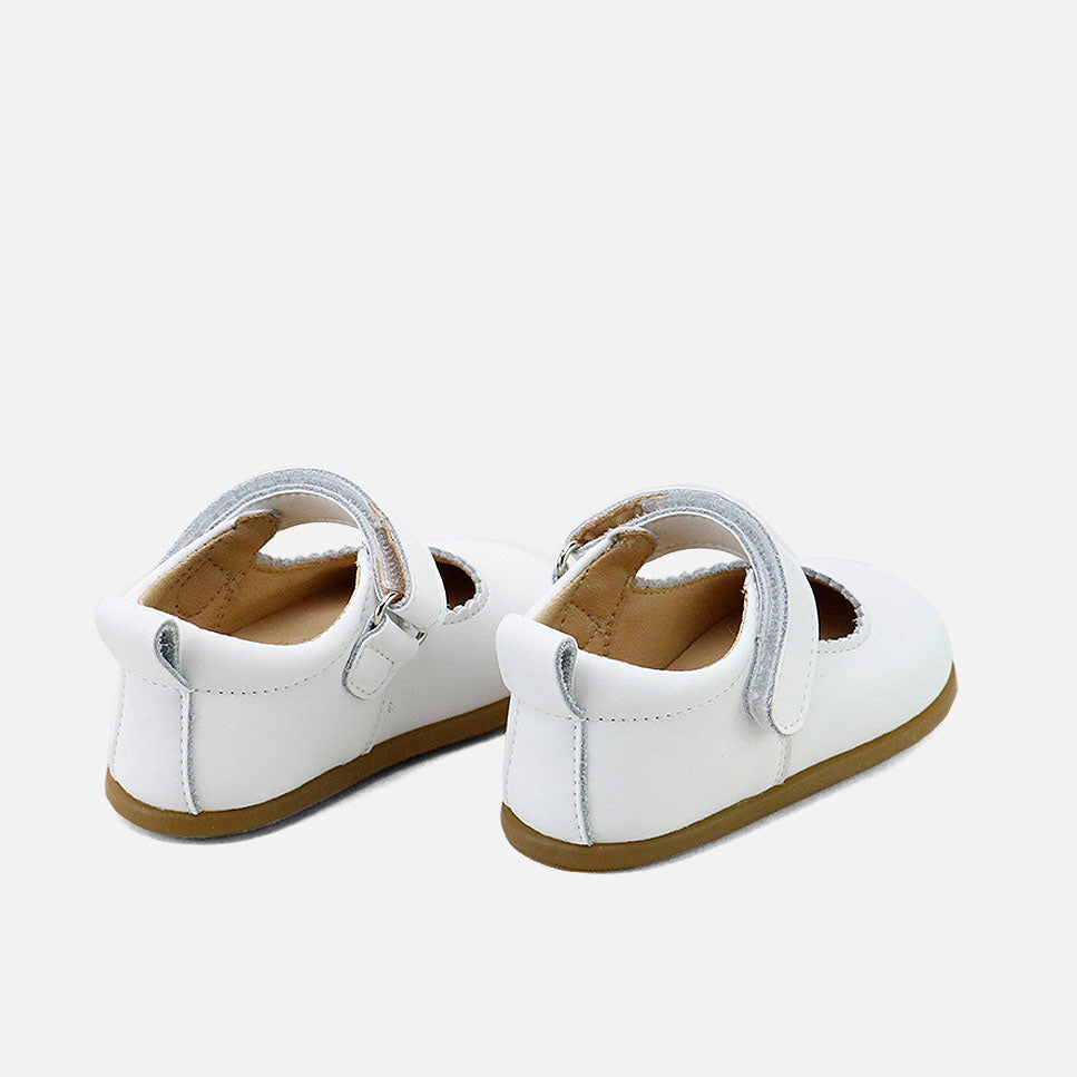 Merceditas barefoot ondas piel napa blanco Elisoft | Eli 1957