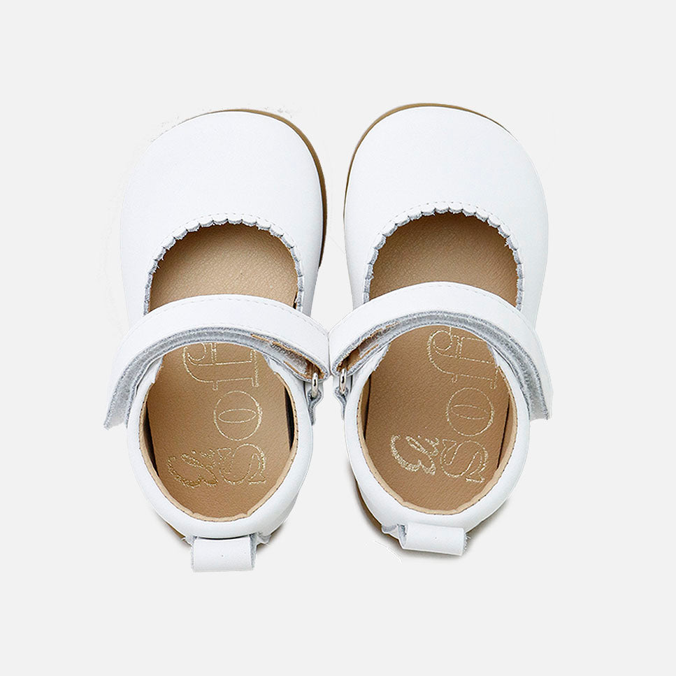 Merceditas barefoot ondas piel napa blanco Elisoft | Eli 1957