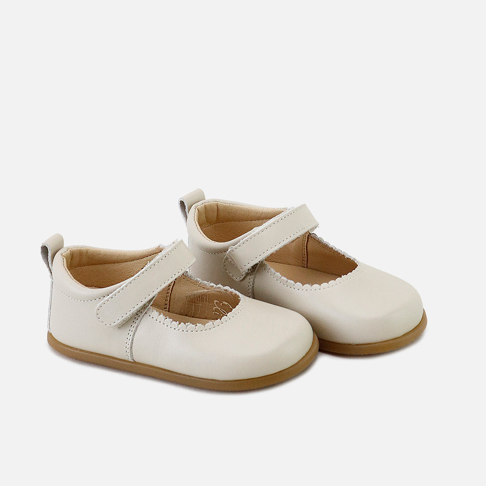Merceditas barefoot ondas piel napa marfil Elisoft | Eli 1957