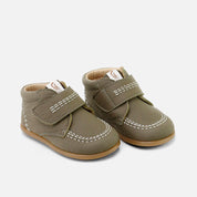 Soft, quilted DaVinci nubuck leather boots in khaki Elisoft | Eli 1957