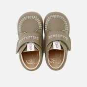 Soft, quilted DaVinci nubuck leather boots in khaki Elisoft | Eli 1957