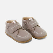 Soft DaVinci taupe nubuck leather boots with stitching Elisoft | Eli 1957