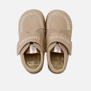 Botitas pespuntes blanditas piel napa sand  Elisoft | Eli 1957
