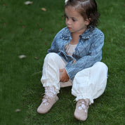 Inglesitos barefoot leather velor camel Elisoft | Eli 1957