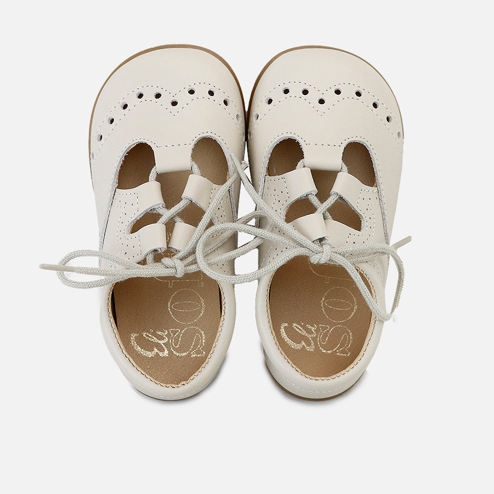 Inglesitos barefoot piel napa marfil Elisoft | Eli 1957