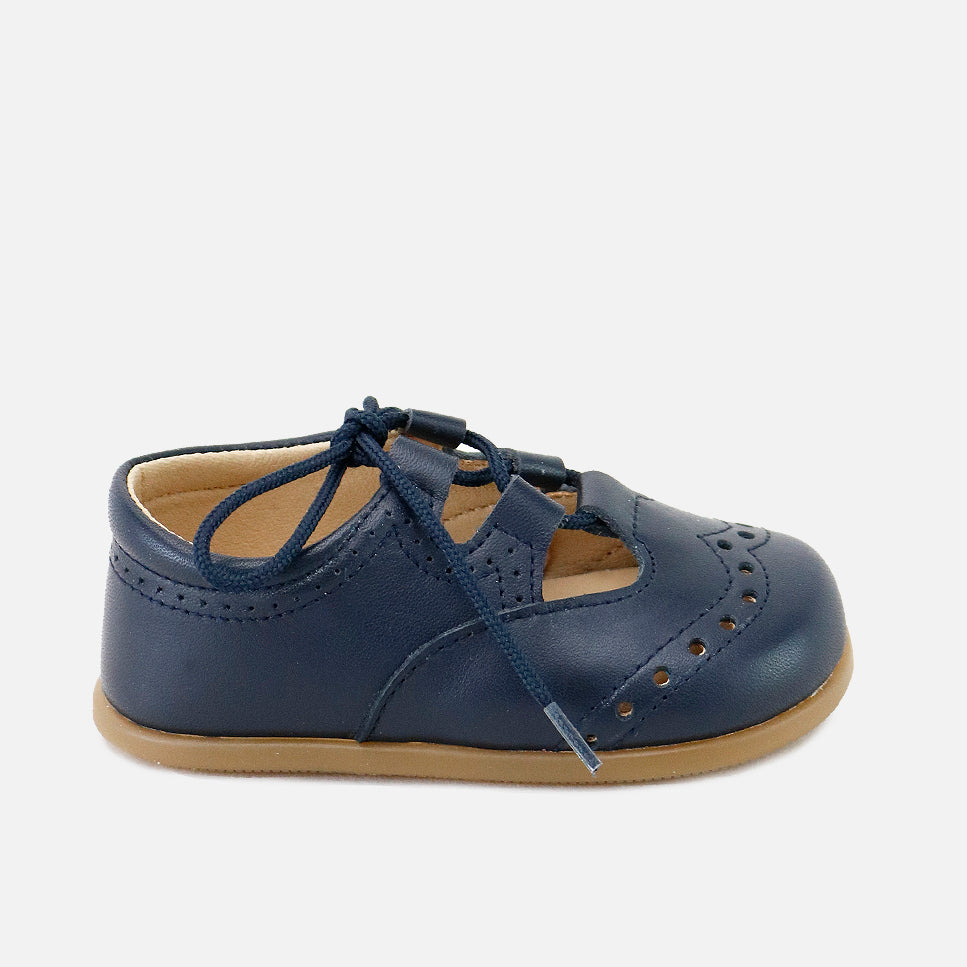 Inglesitos barefoot piel napa azul Elisoft | Eli 1957