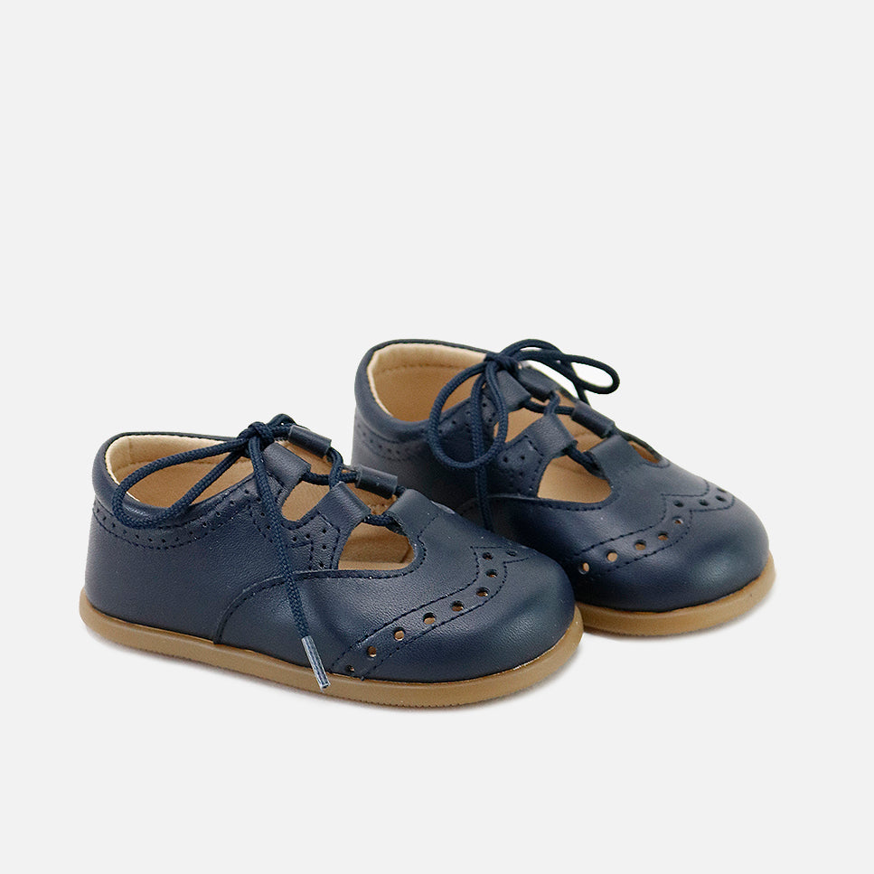 Inglesitos barefoot piel napa azul Elisoft | Eli 1957