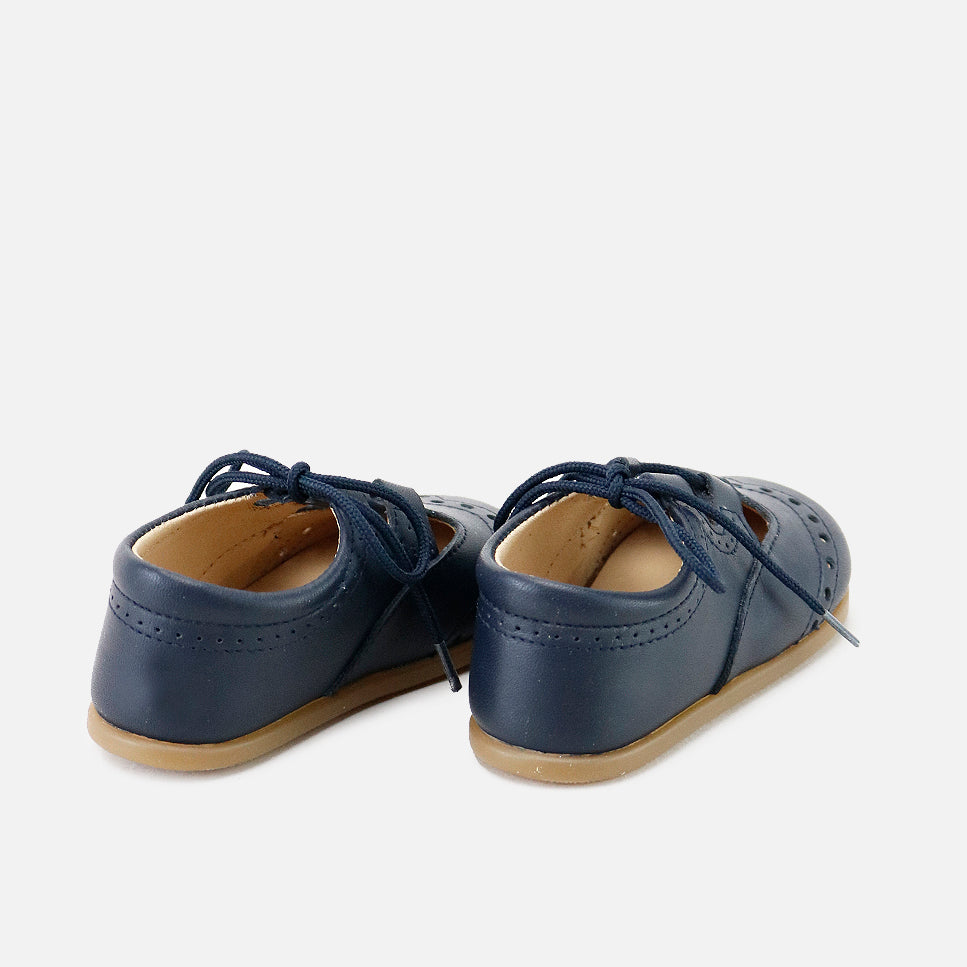 Inglesitos barefoot piel napa azul Elisoft | Eli 1957