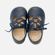 Inglesitos barefoot piel napa azul Elisoft | Eli 1957