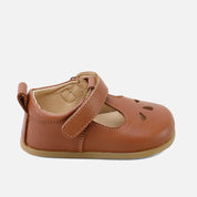 Pepitos barefoot picados lagrimas piel cathay castaña Elisoft | Eli 1957