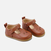 Pepitos barefoot picados lagrimas piel cathay castaña Elisoft | Eli 1957