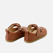 Pepitos barefoot picados lagrimas piel cathay castaña Elisoft | Eli 1957