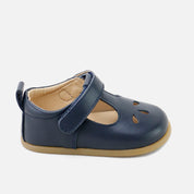 Pepitos barefoot picados lagrimas piel napa azul Elisoft | Eli 1957