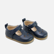 Pepitos barefoot picados lagrimas piel napa azul Elisoft | Eli 1957