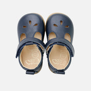 Pepitos barefoot picados lagrimas piel napa azul Elisoft | Eli 1957