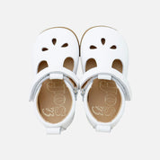 Pepitos barefoot picados lagrimas piel napa blanco Elisoft | Eli 1957