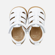 Sandalias barefoot cerradas en piel blanca Elisoft | Eli 1957