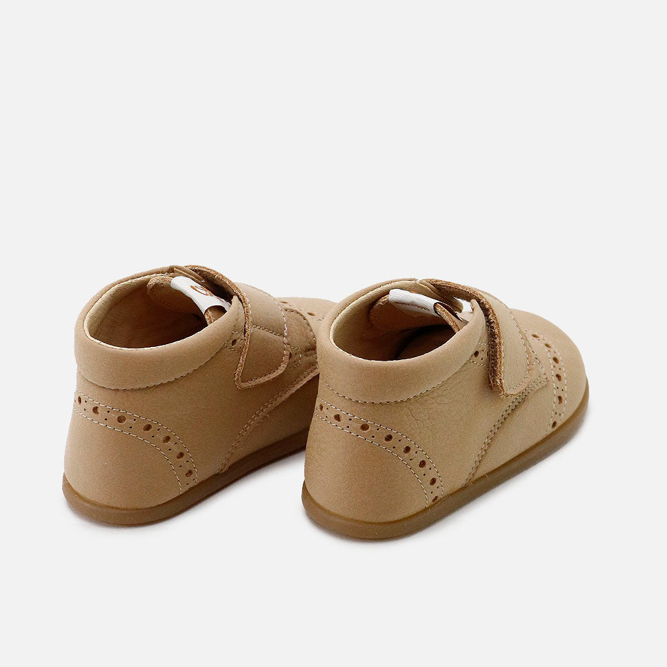 Boots pieds nus anglaises en cuir camel Elisoft | Éli 1957