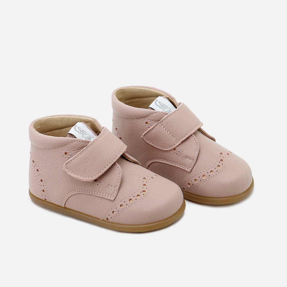 English barefoot boots in powder pink leather Elisoft | Eli 1957