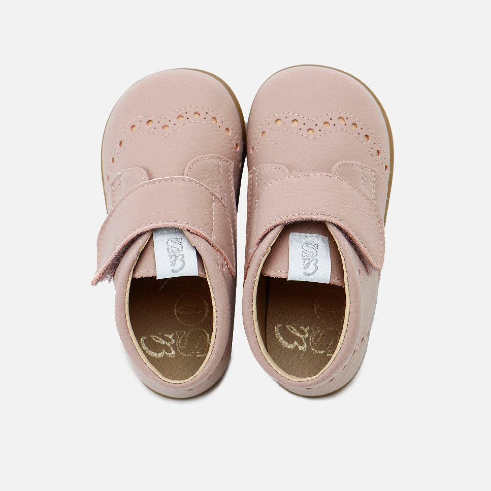 English barefoot boots in powder pink leather Elisoft | Eli 1957